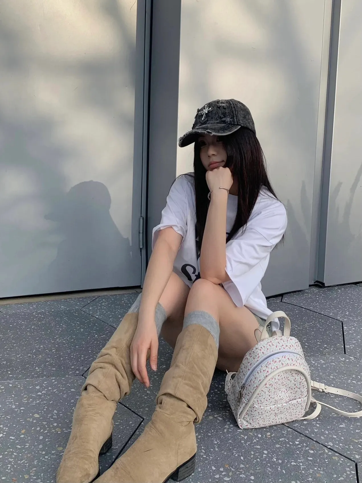 2⃣️5⃣️New ꫛꫀꪝ ❥—— ✨Hot-selling Crow Heart Washed Denim Baseball Cap ⚜️Hardware Cross, Versatile and Fashionable 💫Denim Black Denim Blue
